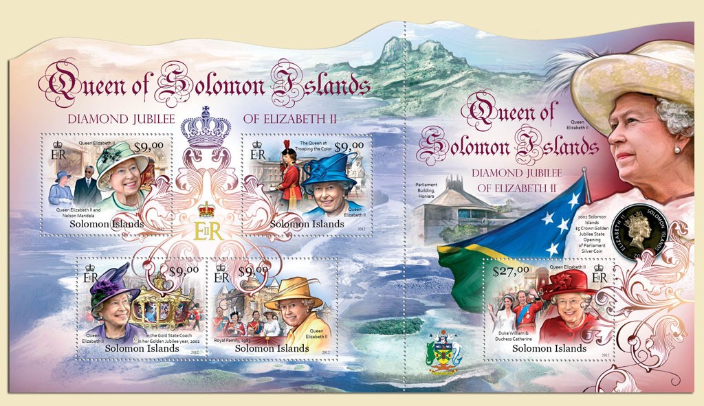 Elizabeth II - Issue of Solomon islands postage stamps