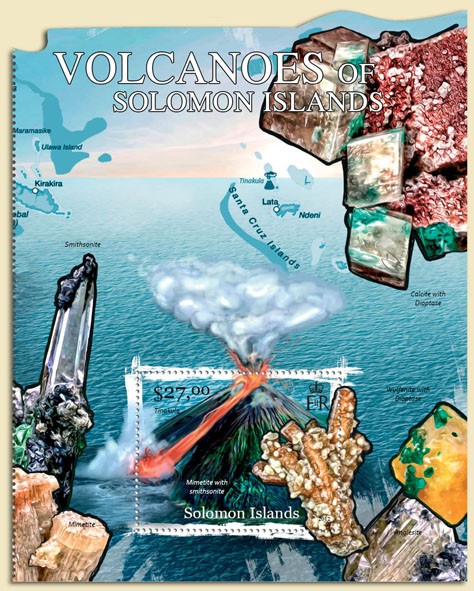 Volcanoes & Minerals - Issue of Solomon islands postage stamps