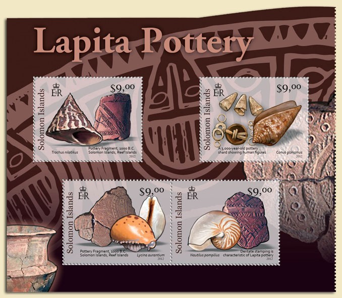 Lapita Pottery - Issue of Solomon islands postage stamps