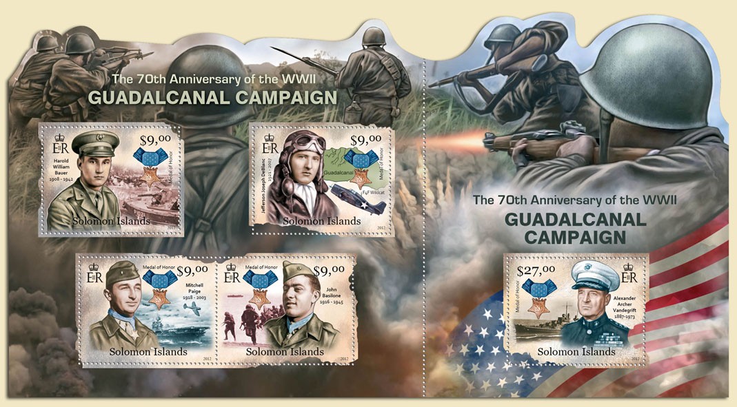 Guadalcanal Campaign - Issue of Solomon islands postage stamps