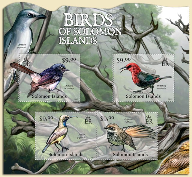 Birds - Issue of Solomon islands postage stamps