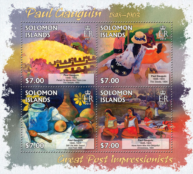 Paul Gauguin - Issue of Solomon islands postage stamps