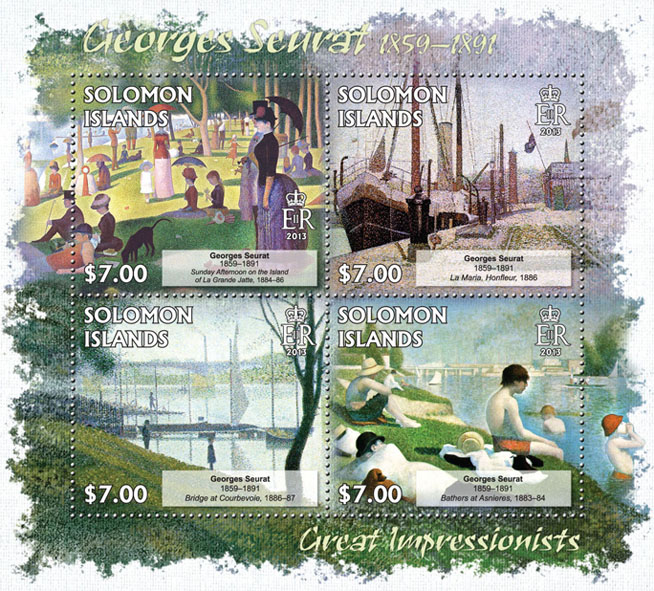 Georges Seurat - Issue of Solomon islands postage stamps