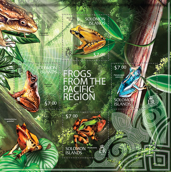 Frogs from the Pacific Region  - Issue of Solomon islands postage stamps
