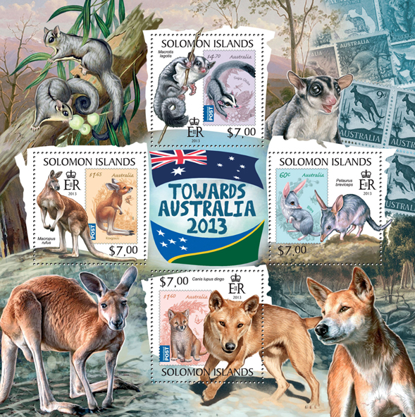 Towards Australia 2013 - Issue of Solomon islands postage stamps