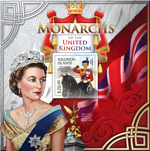 Monarchs of the United Kingdom  - Issue of Solomon islands postage stamps