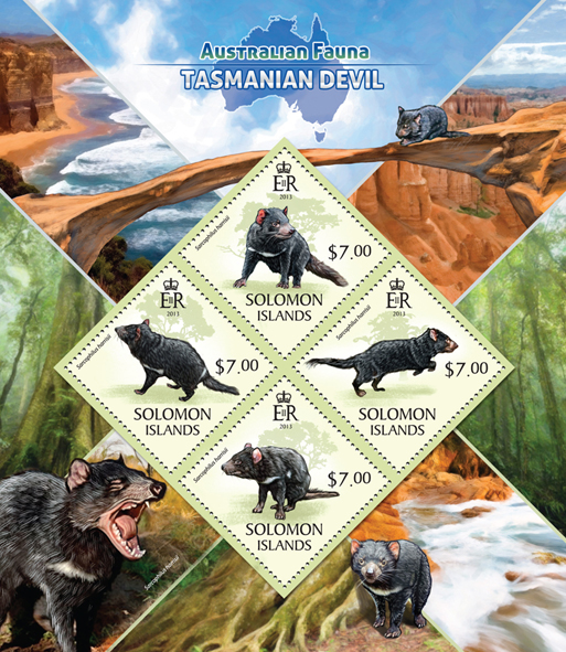 Tasmanian Devil  - Issue of Solomon islands postage stamps