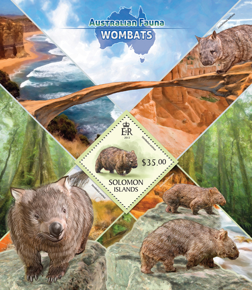 Wombats  - Issue of Solomon islands postage stamps