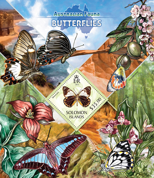 Butterflies  - Issue of Solomon islands postage stamps
