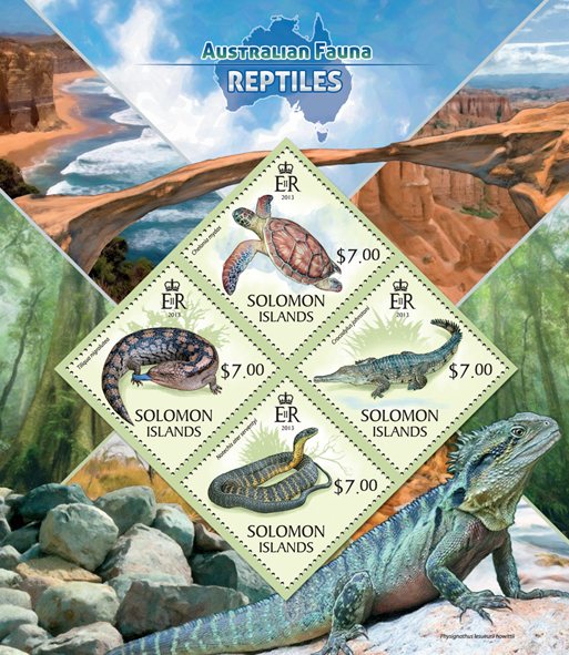 Reptiles  - Issue of Solomon islands postage stamps