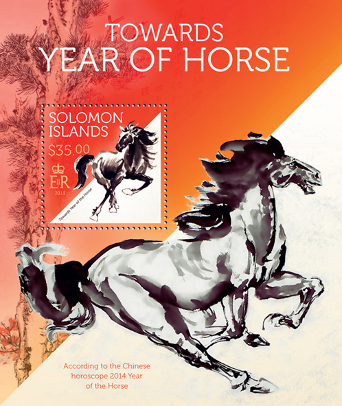 Year of Horse - Issue of Solomon islands postage stamps
