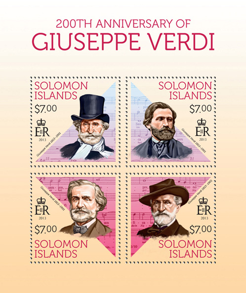 Giuseppe Verdi - Issue of Solomon islands postage stamps