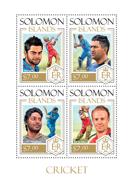 Cricket - Issue of Solomon islands postage stamps