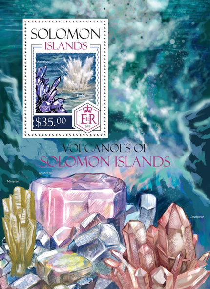 Volcanoes & Minerlas - Issue of Solomon islands postage stamps