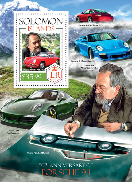 Porsche 911 - Issue of Solomon islands postage stamps