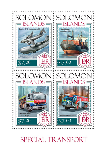 Special transport  - Issue of Solomon islands postage stamps
