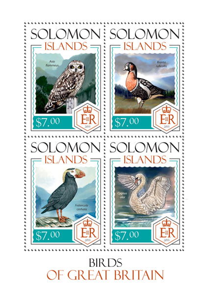 Birds - Issue of Solomon islands postage stamps