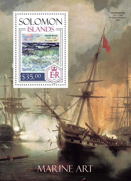 Marine art - Issue of Solomon islands postage stamps