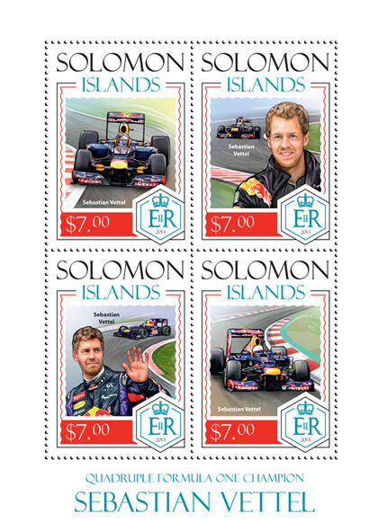 Sebastian Vettel - Issue of Solomon islands postage stamps