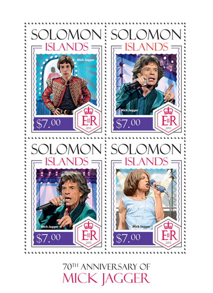 Mick Jagger - Issue of Solomon islands postage stamps
