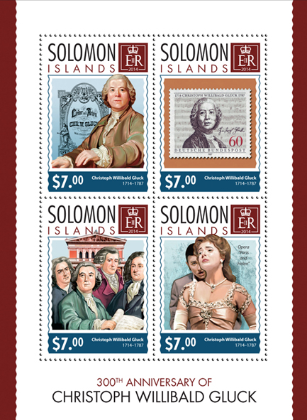Christoph Willibald Gluck - Issue of Solomon islands postage stamps