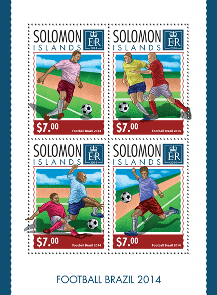 Football Brazil 2014  - Issue of Solomon islands postage stamps