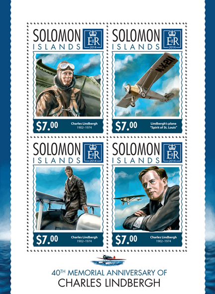 Charles Lindbergh - Issue of Solomon islands postage stamps