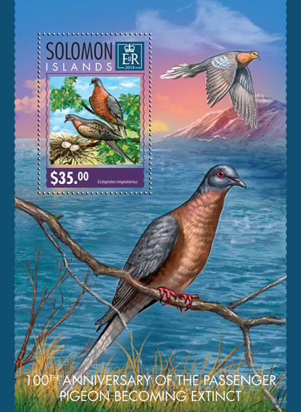 Pigeon - Issue of Solomon islands postage stamps
