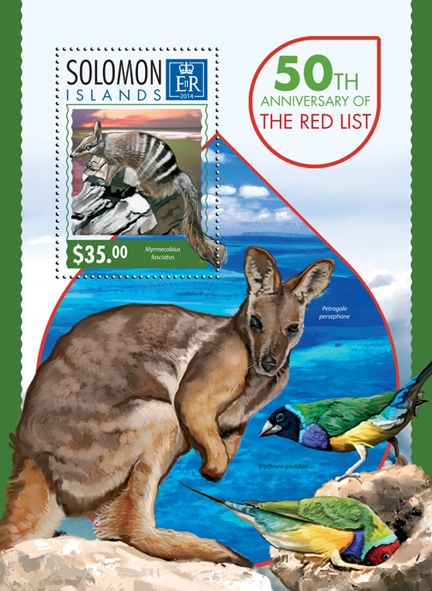 Red List - Issue of Solomon islands postage stamps