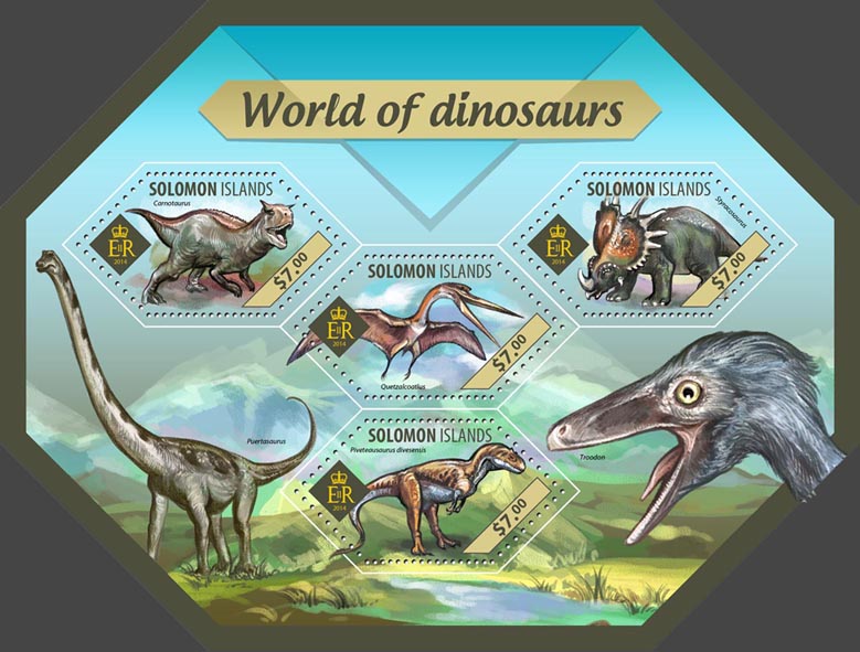 Dinosaurs - Issue of Solomon islands postage stamps