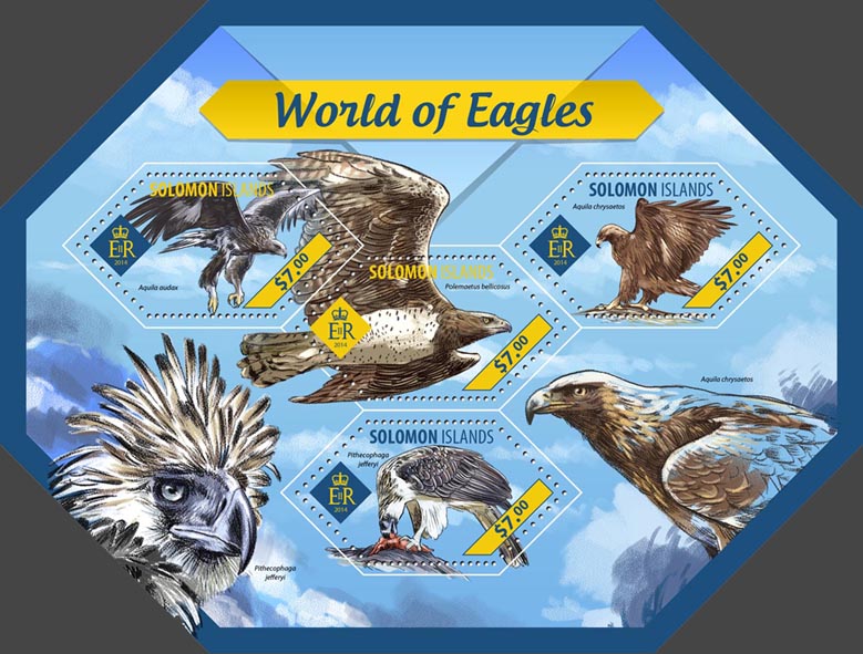 Eagles - Issue of Solomon islands postage stamps