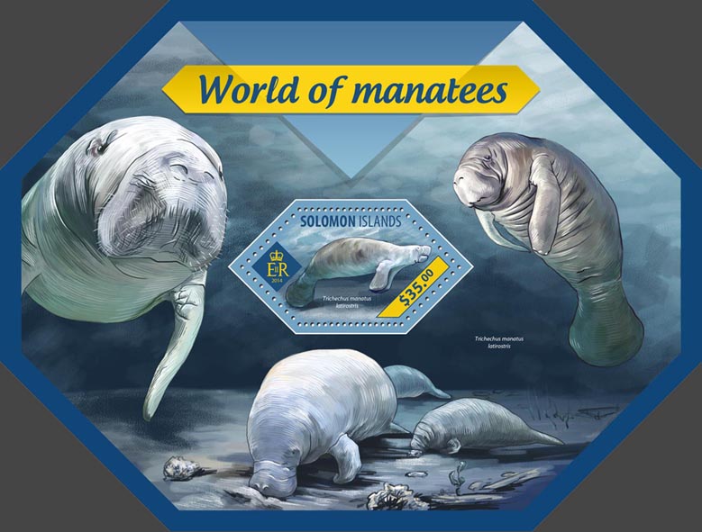 Manatees - Issue of Solomon islands postage stamps
