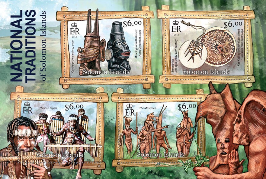 National Traditions - Issue of Solomon islands postage stamps