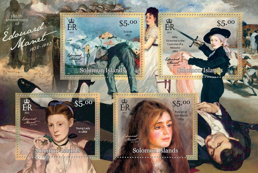 Edouard Manet - Issue of Solomon islands postage stamps