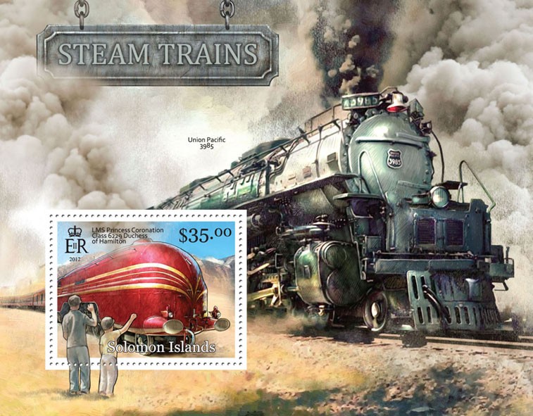 Steam Trains - Issue of Solomon islands postage stamps