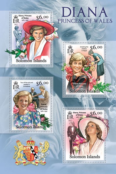 Diana, Princess of Wales - Issue of Solomon islands postage stamps