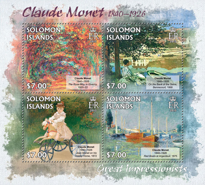 Claude Monet - Issue of Solomon islands postage stamps