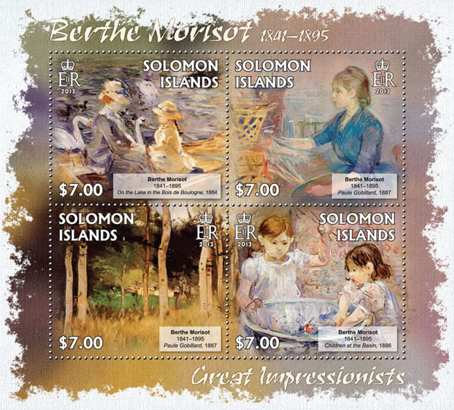 Berthe Morisot - Issue of Solomon islands postage stamps