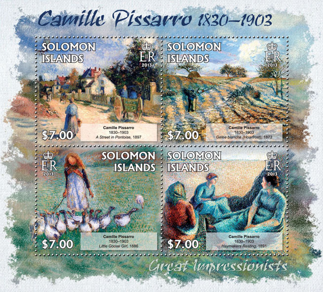 Camille Pissarro - Issue of Solomon islands postage stamps