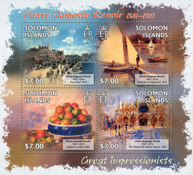 Pierre-Auguste Renoir - Issue of Solomon islands postage stamps