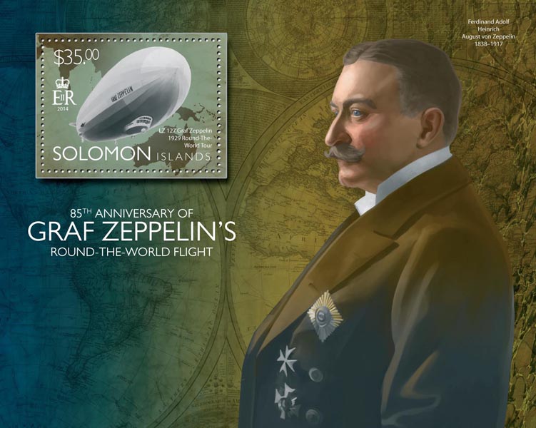 Graf Zeppelin - Issue of Solomon islands postage stamps