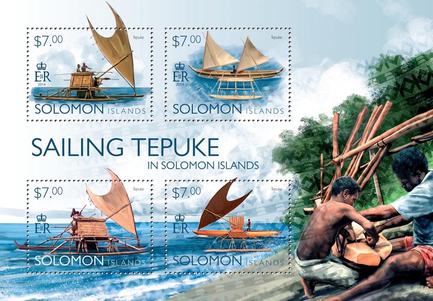 Sailing Tepuke - Issue of Solomon islands postage stamps