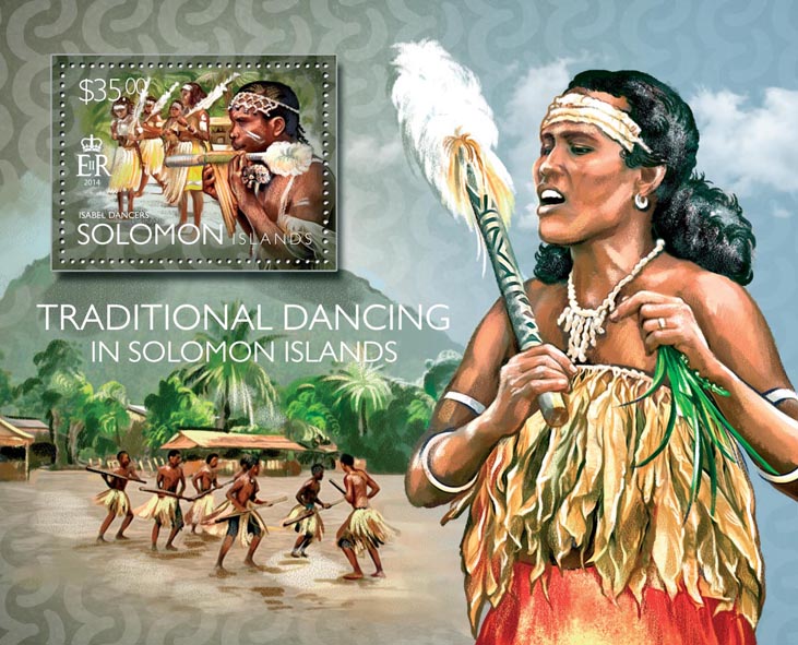 Traditional dancing - Issue of Solomon islands postage stamps