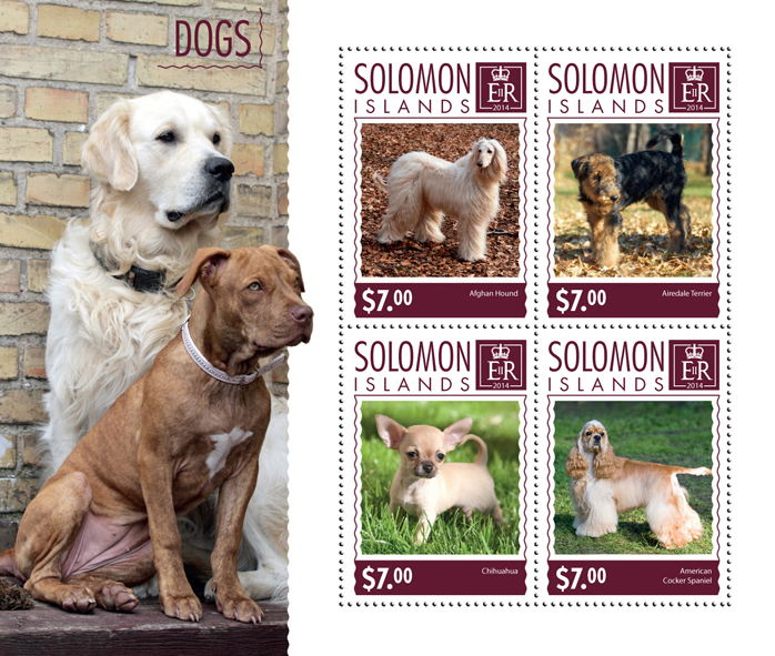 Dogs - Issue of Solomon islands postage stamps