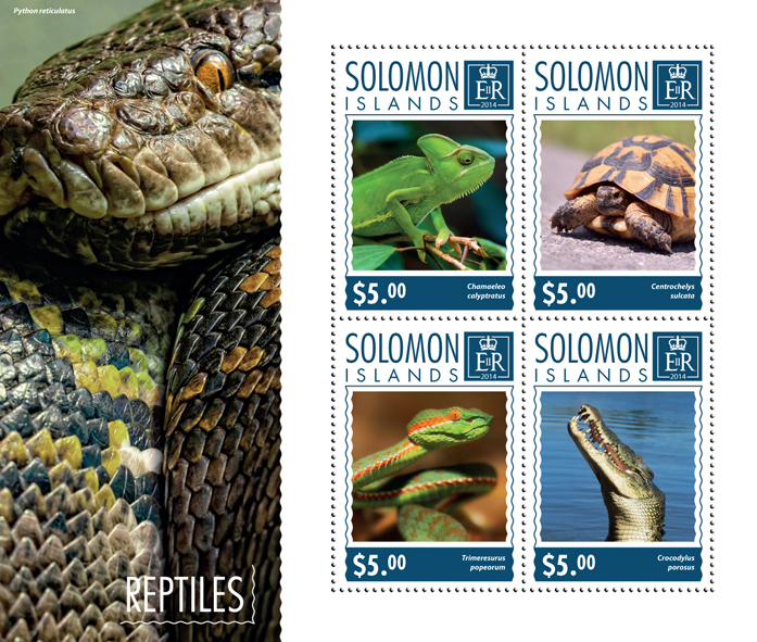 Reptiles - Issue of Solomon islands postage stamps