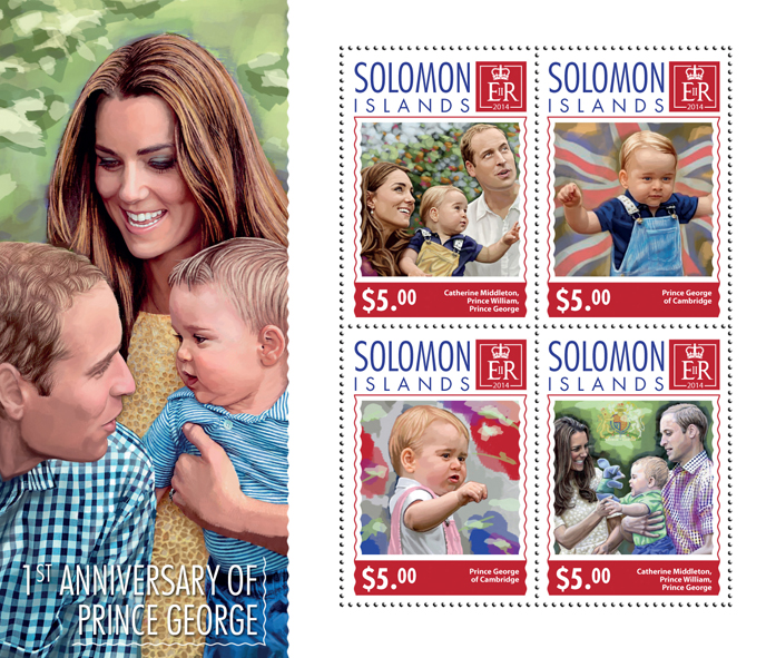 Prince George - Issue of Solomon islands postage stamps