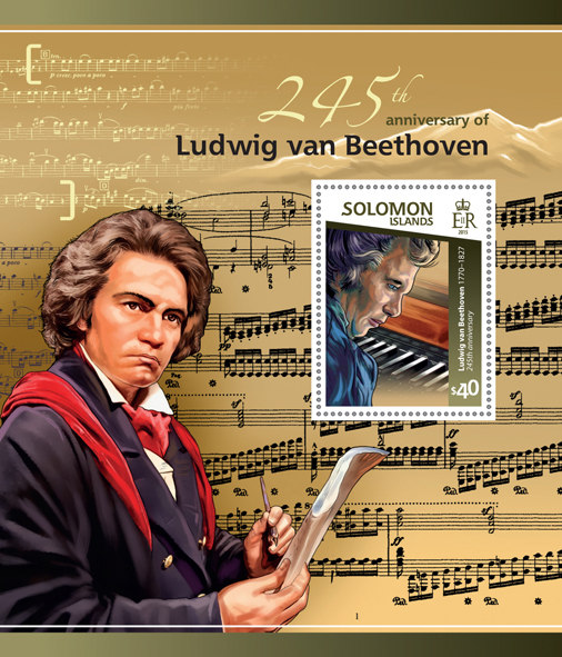 Ludwig van Beethoven  - Issue of Solomon islands postage stamps