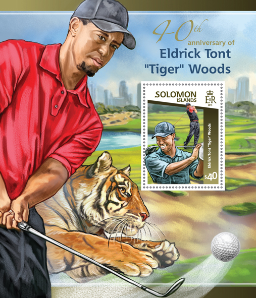 Tiger Woods  - Issue of Solomon islands postage stamps