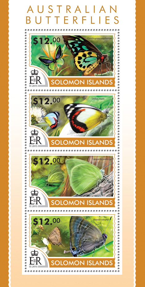 Australian butterflies - Issue of Solomon islands postage stamps