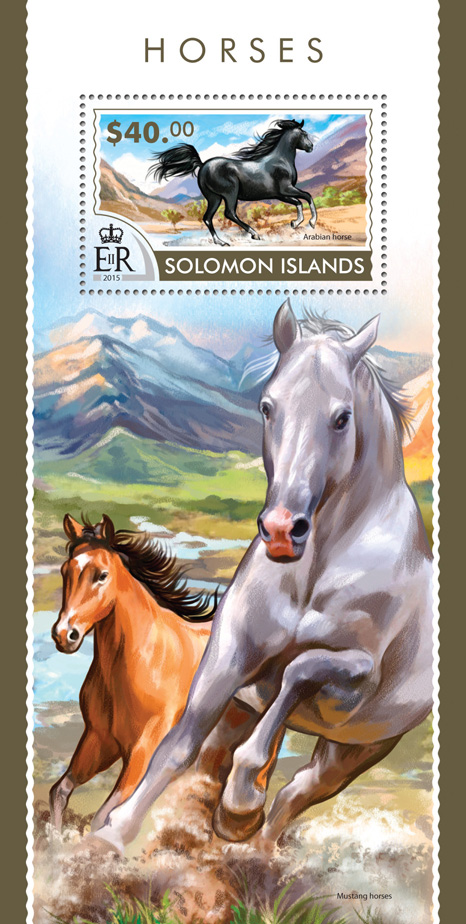 Horses - Issue of Solomon islands postage stamps